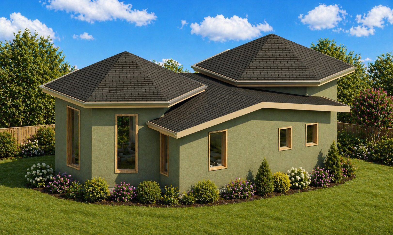 Additional exterior view of a 750 sq ft 1-bedroom 1-story California ADU plan