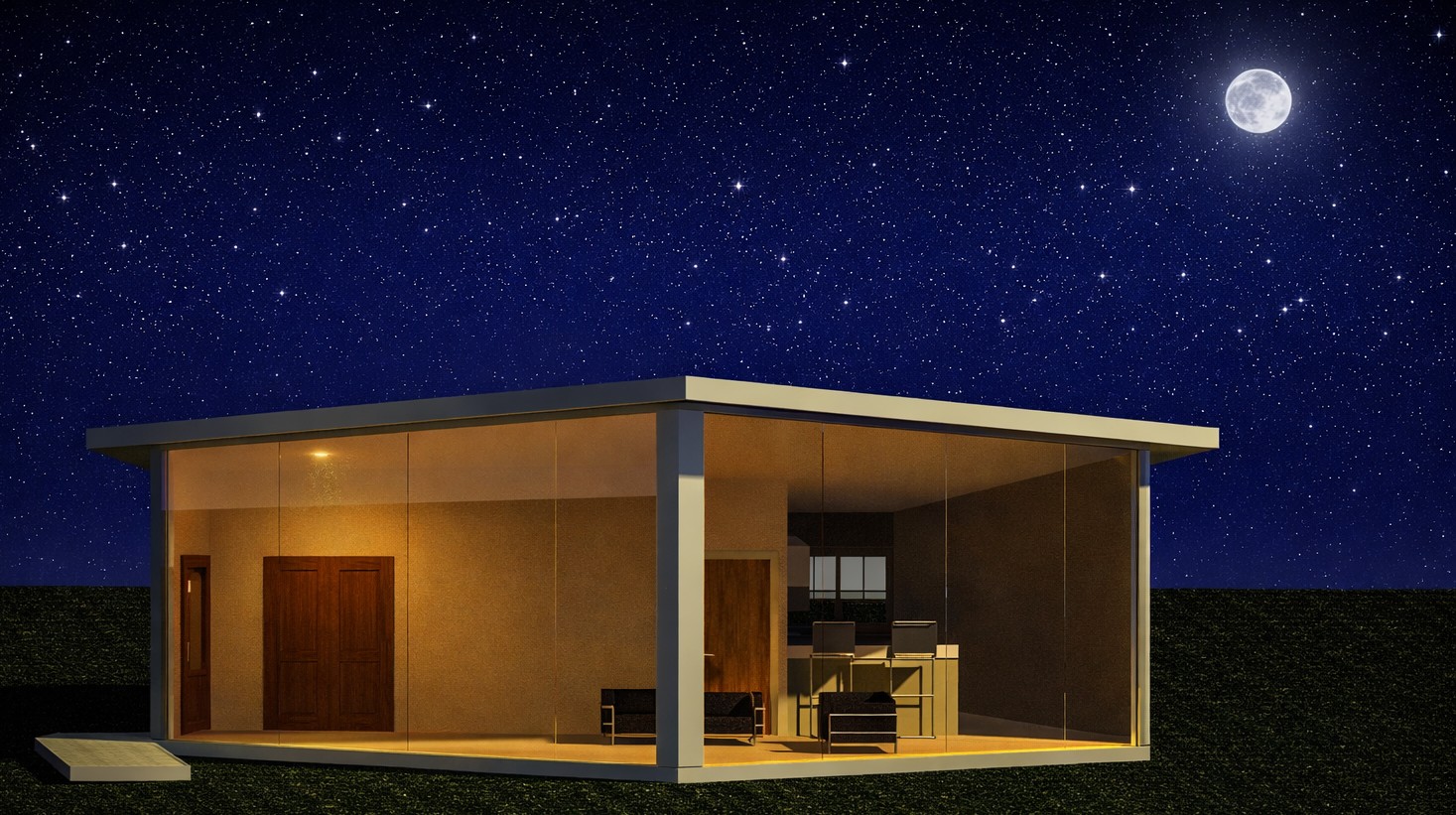Additional exterior view of a 866 sq ft 1-bedroom 1-story California ADU plan