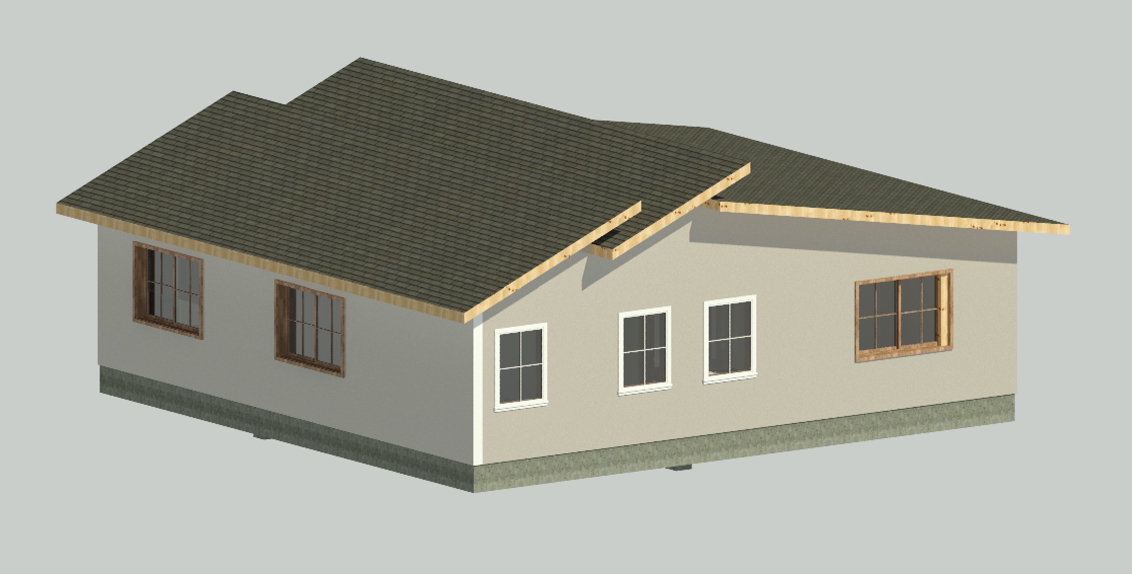 Additional exterior view of a 1084 sq ft 2-bedroom 1-story California ADU plan