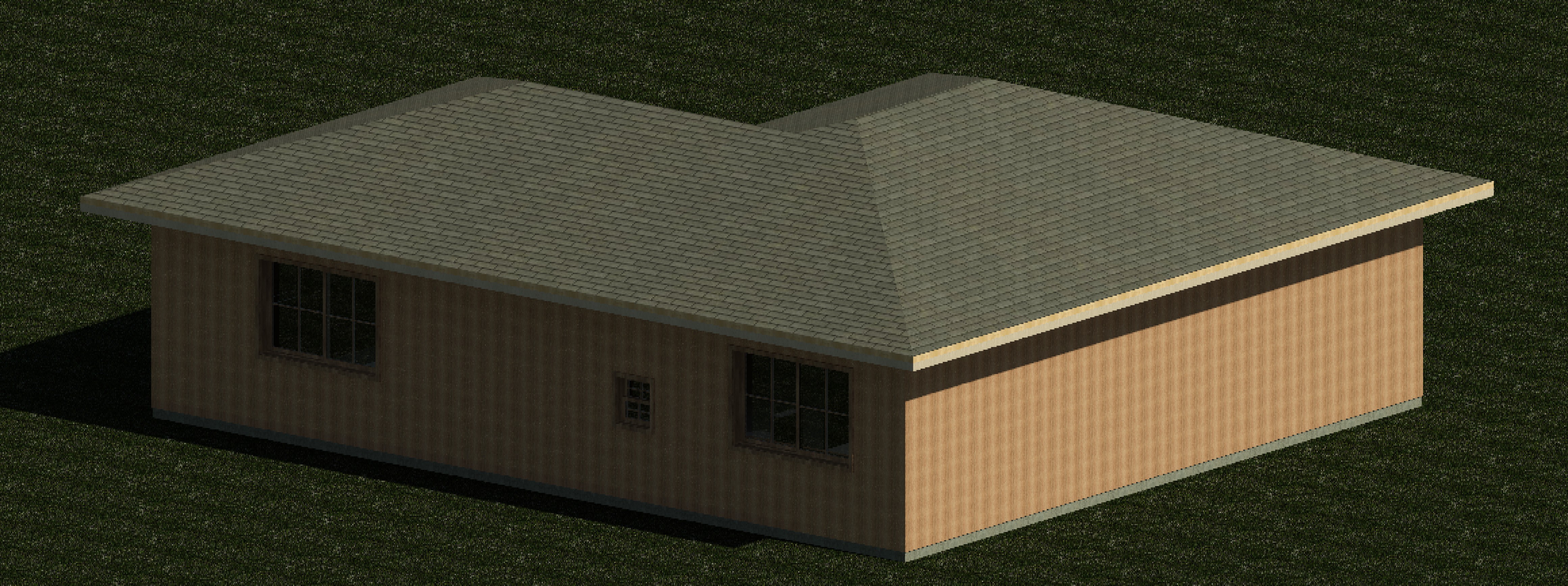 Additional exterior view of a 1100 sq ft 2-bedroom 1-story California ADU plan