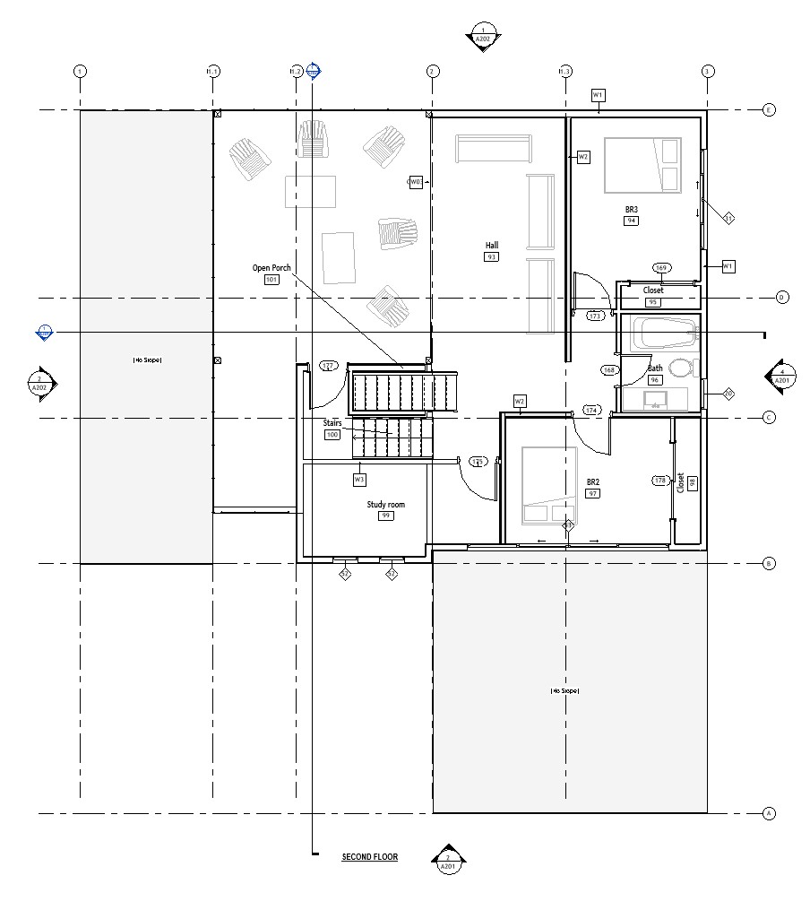Second floor plan of a 3119 sq ft 5-bedroom 2-story California house plan
